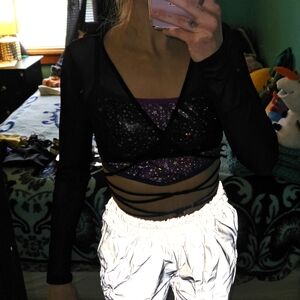 Iheartraves Black Sheer Long Sleeve Wrap